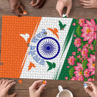 India Flag Puzzle Jet Flypast Ashoka Chakra Lotus Vibrant Patriotic Tricolor