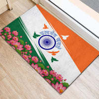 India Flag Rubber Doormat Jet Flypast Ashoka Chakra Lotus Vibrant Patriotic Tricolor