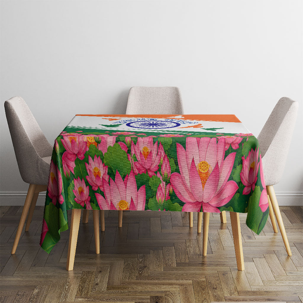 India Flag Tablecloth Jet Flypast Ashoka Chakra Lotus Vibrant Patriotic Tricolor
