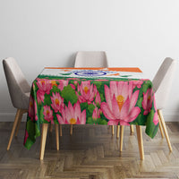 India Flag Tablecloth Jet Flypast Ashoka Chakra Lotus Vibrant Patriotic Tricolor