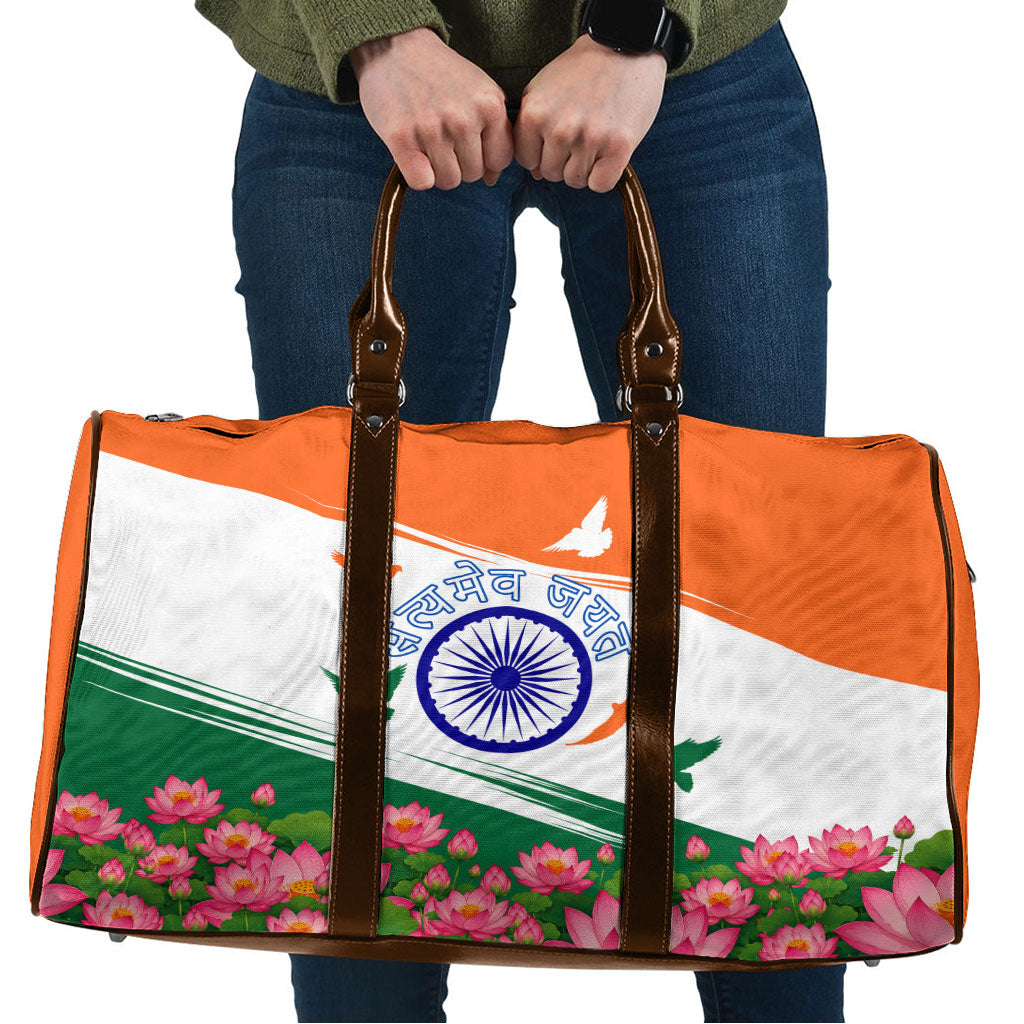 India Flag Travel Bag Jet Flypast Ashoka Chakra Lotus Vibrant Patriotic Tricolor