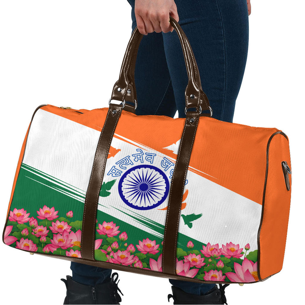 India Flag Travel Bag Jet Flypast Ashoka Chakra Lotus Vibrant Patriotic Tricolor