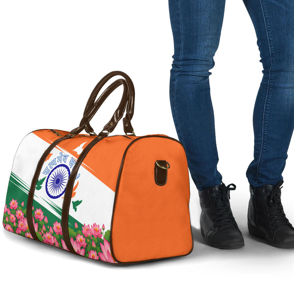 India Flag Travel Bag Jet Flypast Ashoka Chakra Lotus Vibrant Patriotic Tricolor