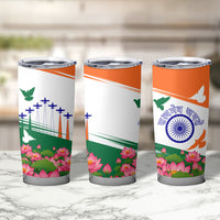 India Flag Tumbler Cup Jet Flypast Ashoka Chakra Lotus Vibrant Patriotic Tricolor