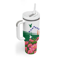India Flag Tumbler With Handle Jet Flypast Ashoka Chakra Lotus Vibrant Patriotic Tricolor