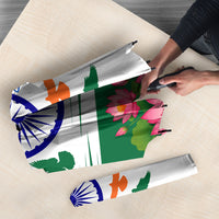 India Flag Umbrella Jet Flypast Ashoka Chakra Lotus Vibrant Patriotic Tricolor