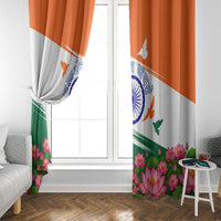 India Flag Window Curtain Jet Flypast Ashoka Chakra Lotus Vibrant Patriotic Tricolor