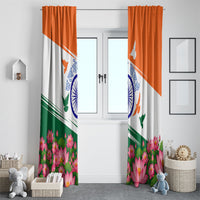 India Flag Window Curtain Jet Flypast Ashoka Chakra Lotus Vibrant Patriotic Tricolor