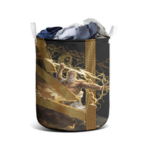 Zeus Greek Mythology King Of Gods Laundry Basket Gold Meander Pattern Lightning Bolt Mythological