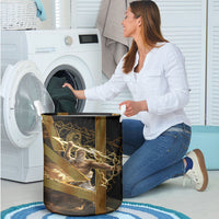 Zeus Greek Mythology King Of Gods Laundry Basket Gold Meander Pattern Lightning Bolt Mythological