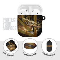 Zeus Greek Mythology King Of Gods AirPods Case Gold Meander Pattern Lightning Bolt Mythological