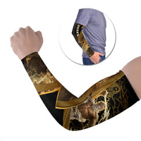 Zeus Greek Mythology King Of Gods Arm Sleeves Gold Meander Pattern Lightning Bolt Mythological