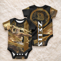 Zeus Greek Mythology King Of Gods Baby Onesie Gold Meander Pattern Lightning Bolt Mythological