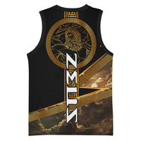 Zeus Greek Mythology King Of Gods Basketball Jersey Gold Meander Pattern Lightning Bolt Mythological
