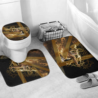Zeus Greek Mythology King Of Gods Bathroom Set Gold Meander Pattern Lightning Bolt Mythological