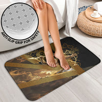 Zeus Greek Mythology King Of Gods Bathroom Set Gold Meander Pattern Lightning Bolt Mythological