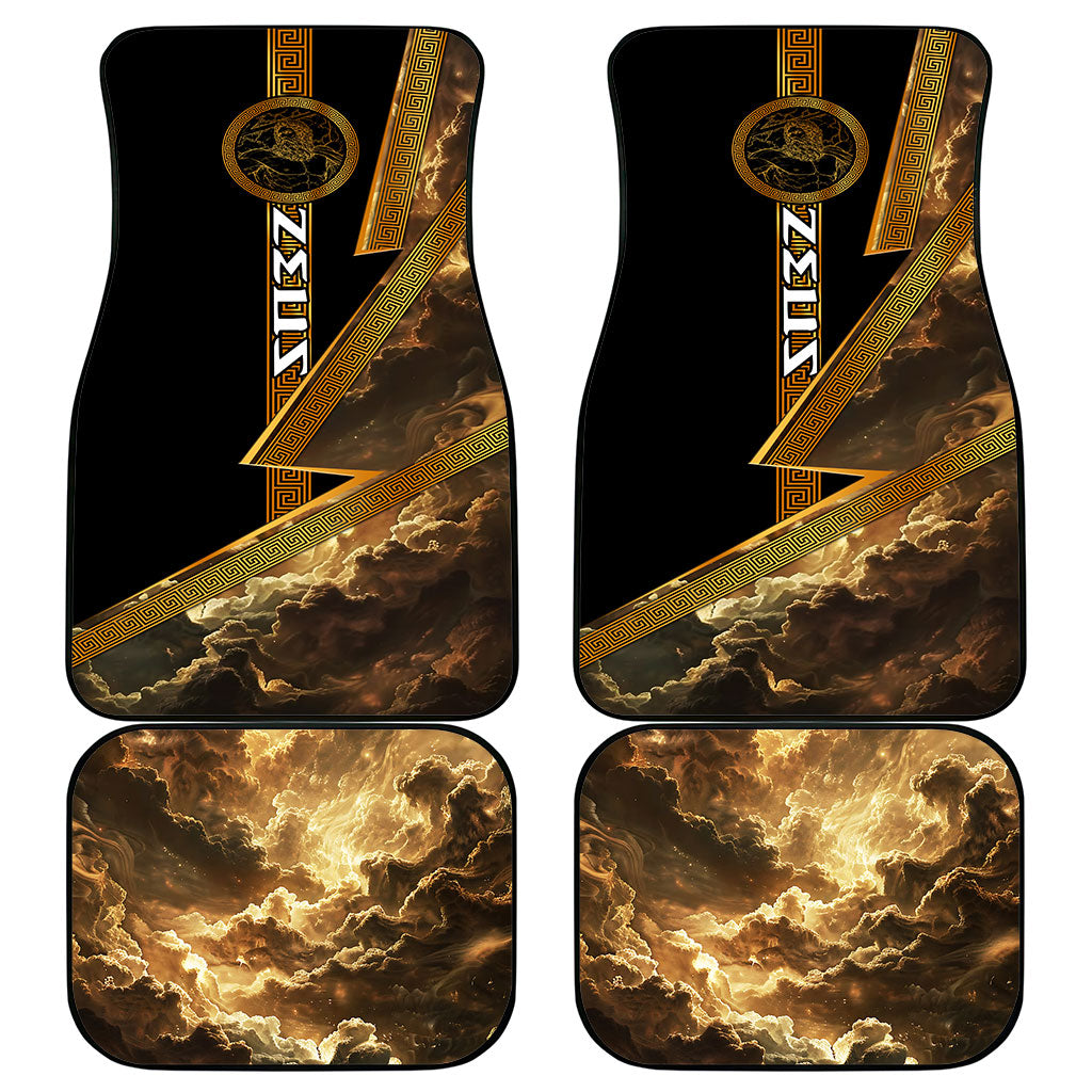 Zeus Greek Mythology King Of Gods Car Mats Gold Meander Pattern Lightning Bolt Mythological