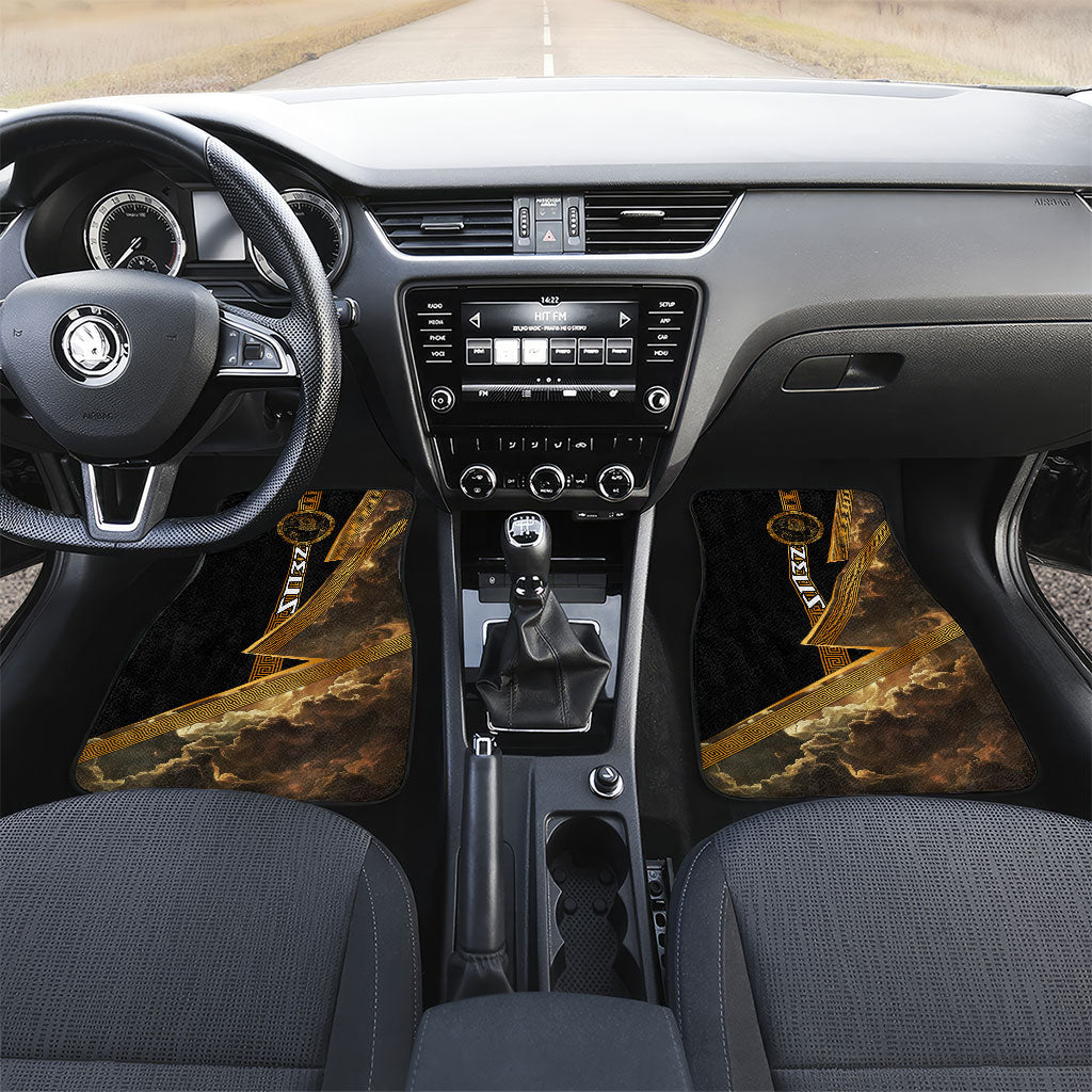 Zeus Greek Mythology King Of Gods Car Mats Gold Meander Pattern Lightning Bolt Mythological