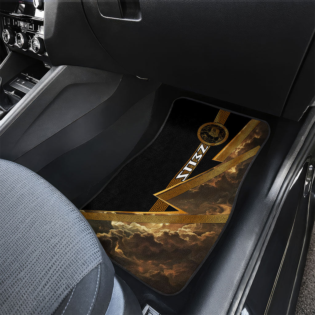 Zeus Greek Mythology King Of Gods Car Mats Gold Meander Pattern Lightning Bolt Mythological