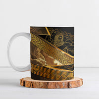 Zeus Greek Mythology King Of Gods Ceramic Mug Gold Meander Pattern Lightning Bolt Mythological