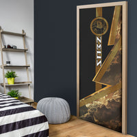 Zeus Greek Mythology King Of Gods Door Cover Gold Meander Pattern Lightning Bolt Mythological