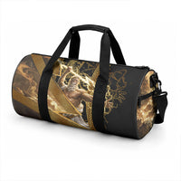 Zeus Greek Mythology King Of Gods Duffle Bag Gold Meander Pattern Lightning Bolt Mythological