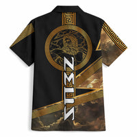 Zeus Greek Mythology King Of Gods Hawaiian Shirt Gold Meander Pattern Lightning Bolt Mythological