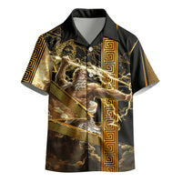 Zeus Greek Mythology King Of Gods Kid Hawaiian Shirt Gold Meander Pattern Lightning Bolt Mythological