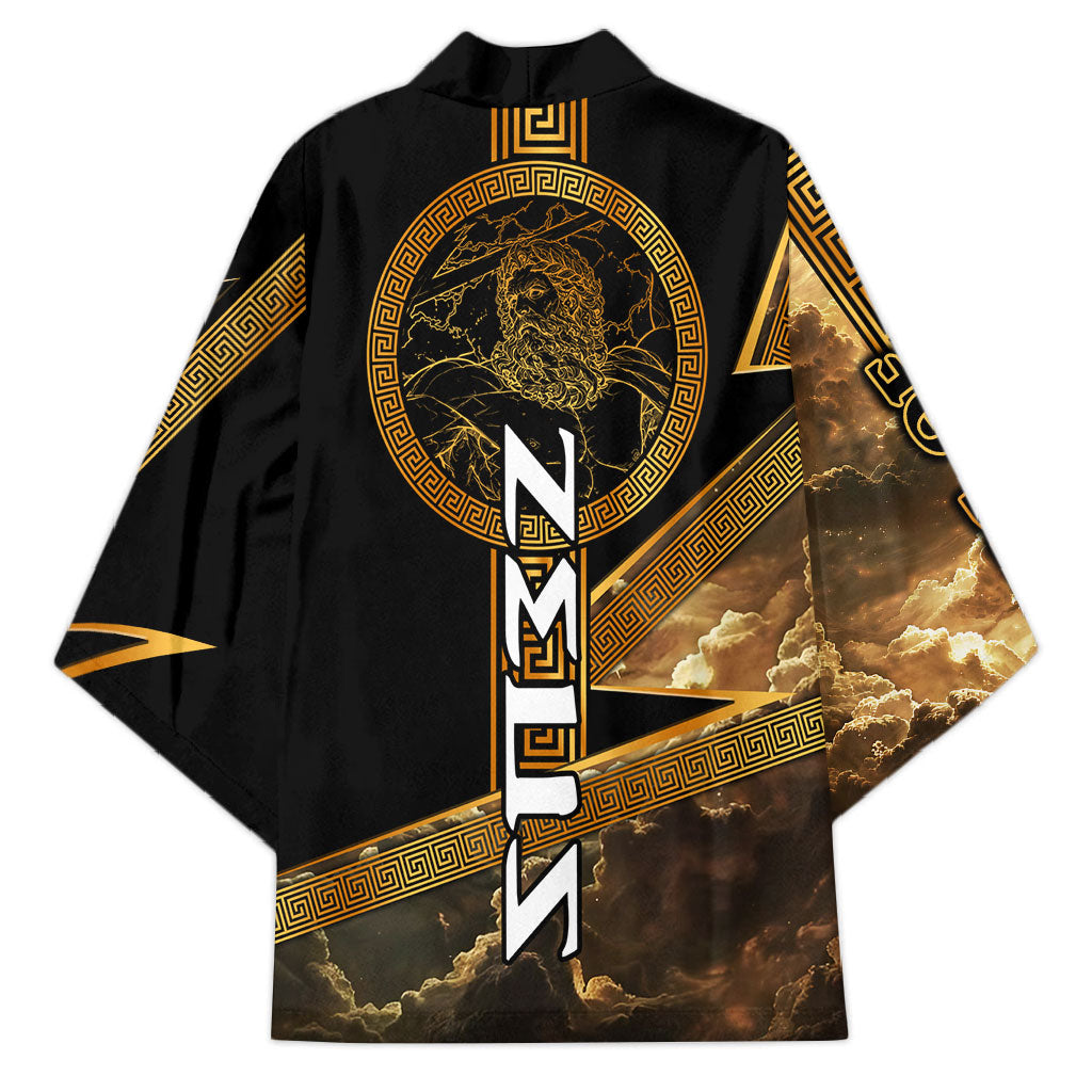 Zeus Greek Mythology King Of Gods Kimono Gold Meander Pattern Lightning Bolt Mythological