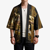 Zeus Greek Mythology King Of Gods Kimono Gold Meander Pattern Lightning Bolt Mythological