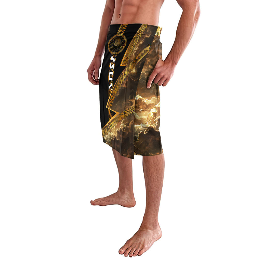 Zeus Greek Mythology King Of Gods Lavalava Gold Meander Pattern Lightning Bolt Mythological