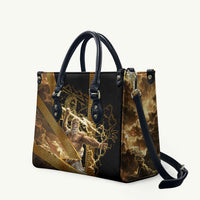 Zeus Greek Mythology King Of Gods Leather Bag Gold Meander Pattern Lightning Bolt Mythological