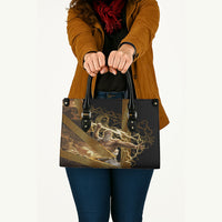 Zeus Greek Mythology King Of Gods Leather Bag Gold Meander Pattern Lightning Bolt Mythological