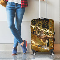 Zeus Greek Mythology King Of Gods Luggage Cover Gold Meander Pattern Lightning Bolt Mythological