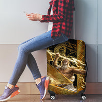 Zeus Greek Mythology King Of Gods Luggage Cover Gold Meander Pattern Lightning Bolt Mythological