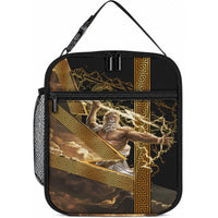 Zeus Greek Mythology King Of Gods Lunch Bag Gold Meander Pattern Lightning Bolt Mythological
