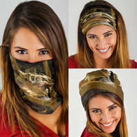 Zeus Greek Mythology King Of Gods Neck Gaiter Gold Meander Pattern Lightning Bolt Mythological