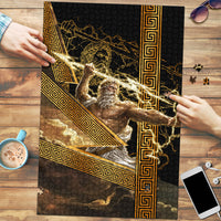 Zeus Greek Mythology King Of Gods Puzzle Gold Meander Pattern Lightning Bolt Mythological