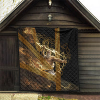 Zeus Greek Mythology King Of Gods Quilt Gold Meander Pattern Lightning Bolt Mythological