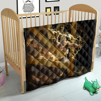 Zeus Greek Mythology King Of Gods Quilt Gold Meander Pattern Lightning Bolt Mythological
