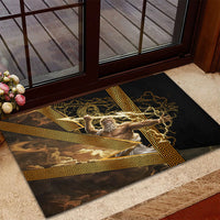Zeus Greek Mythology King Of Gods Rubber Doormat Gold Meander Pattern Lightning Bolt Mythological