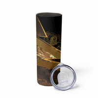 Zeus Greek Mythology King Of Gods Skinny Tumbler Gold Meander Pattern Lightning Bolt Mythological