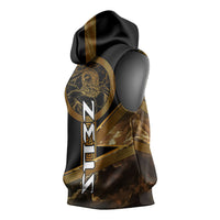 Zeus Greek Mythology King Of Gods Sleeveless Hoodie Gold Meander Pattern Lightning Bolt Mythological