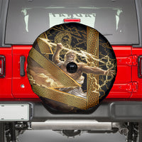 Zeus Greek Mythology King Of Gods Spare Tire Cover Gold Meander Pattern Lightning Bolt Mythological
