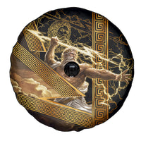 Zeus Greek Mythology King Of Gods Spare Tire Cover Gold Meander Pattern Lightning Bolt Mythological