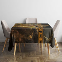 Zeus Greek Mythology King Of Gods Tablecloth Gold Meander Pattern Lightning Bolt Mythological