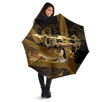 Zeus Greek Mythology King Of Gods Umbrella Gold Meander Pattern Lightning Bolt Mythological