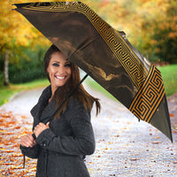 Zeus Greek Mythology King Of Gods Umbrella Gold Meander Pattern Lightning Bolt Mythological