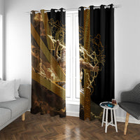 Zeus Greek Mythology King Of Gods Window Curtain Gold Meander Pattern Lightning Bolt Mythological