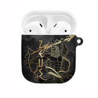 Zeus Greek Mythology King Of Gods AirPods Case Golden Meander Key Pattern Lightning Bolt